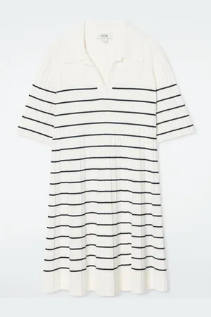 COS Striped Knitted Mini Polo Dress