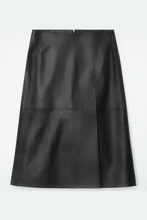 COS Leather Midi Skirt
