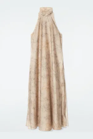 COS Floral-Print Halterneck A-Line Maxi Dress