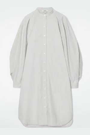 COS Grandad-Collar Midi Shirt Dress