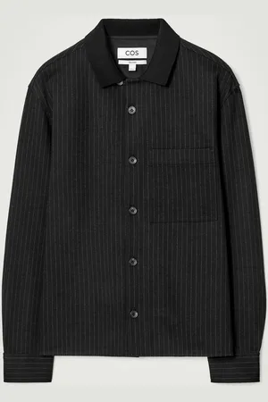 COS Relaxed Pinstriped Wool-Blend Jersey Shirt