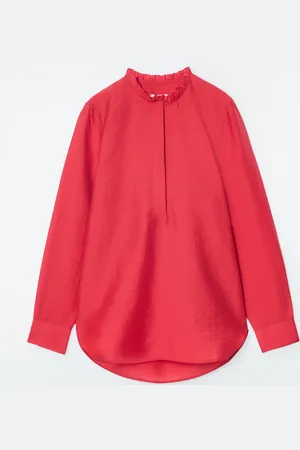 COS Ruffle-Collar Textured Blouse in