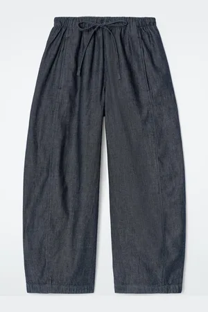 COS Barrel-Leg Denim Drawstring Trousers in