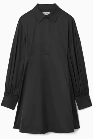 COS Gathered-Sleeve Mini Shirt Dress