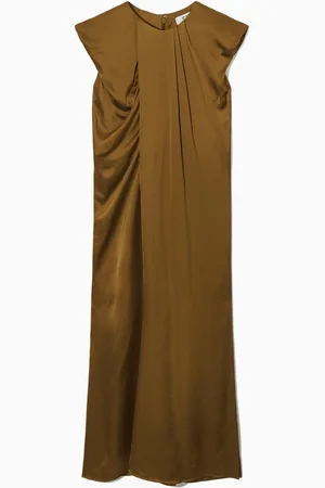 COS Draped Cap-Sleeve Midi Dress