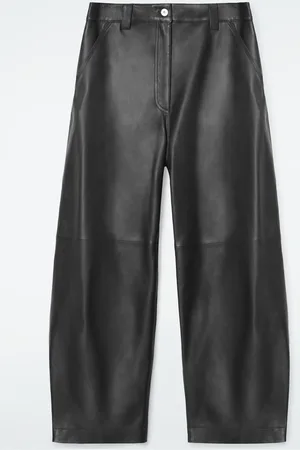 COS Leather Barrel-Leg Utility Trousers