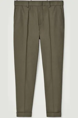 COS Turn-Up Tapered Twill Trousers in