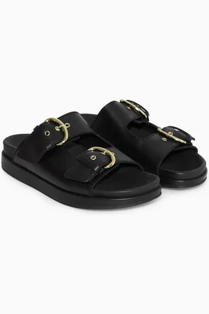 COS Chunky Buckled Leather Slides