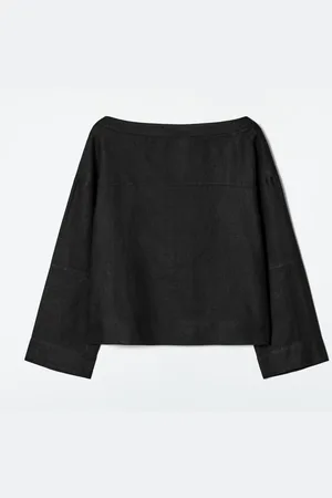 COS Tie-Detail Linen Blouse