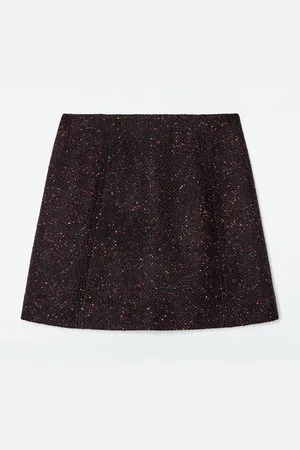 COS Flecked Wool-Blend Mini Skirt