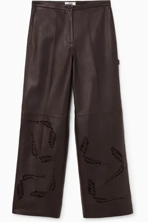 COS Broderie Anglaise Leather Utility Trousers in