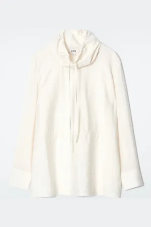 COS Drawstring Funnel-Neck Blouse