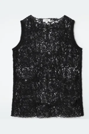 COS Sheer Embroidered Mohair Tank Top