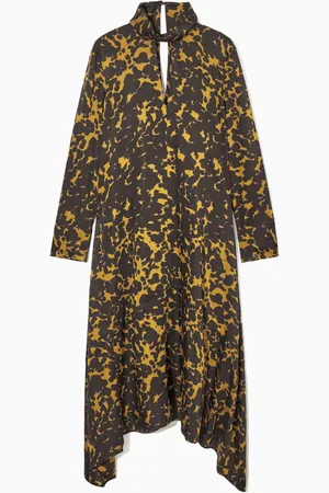 COS Asymmetric Printed Midi Dress