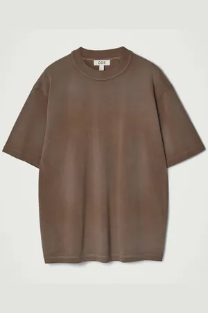 COS Oversized Washed-Jersey Mock-Neck T-Shirt in