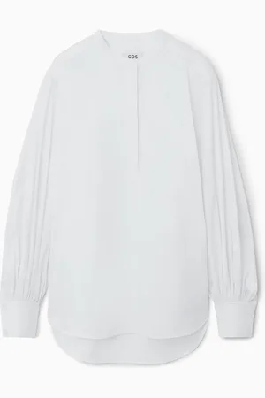 COS Gathered Grandad-Collar Blouse