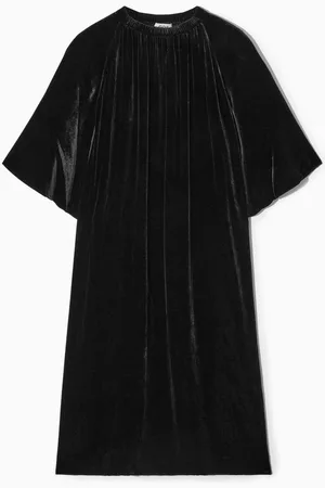 COS Gathered Silk-Blend Velvet Midi Dress