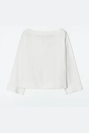 COS Tie-Detail Linen Blouse