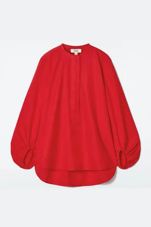 COS Balloon-Sleeve Silk Blouse in