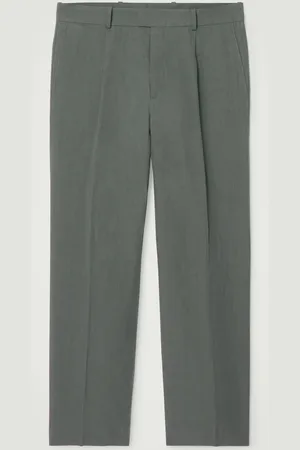 COS Pleated Linen Straight-Leg Trousers in