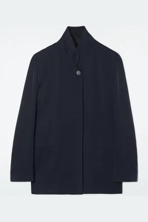 COS Stand-Collar Satin Tuxedo Blazer