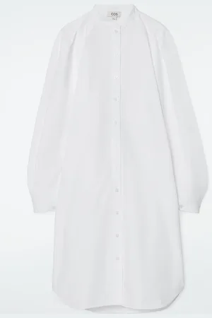 COS Grandad-Collar Midi Shirt Dress
