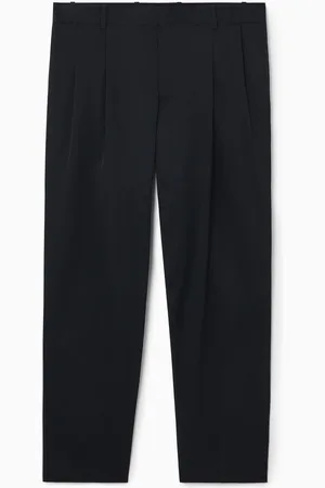 COS Pleated Cotton Tapered Trousers in