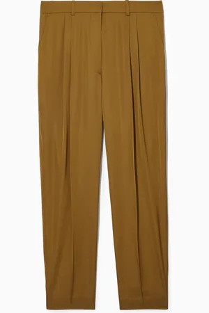 COS Straight-Leg Pleated Satin Trousers in