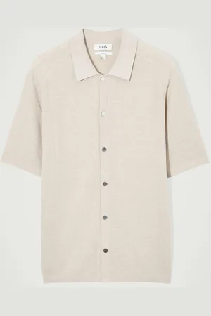 COS Relaxed Ribbed-Knit Linen Shirt in