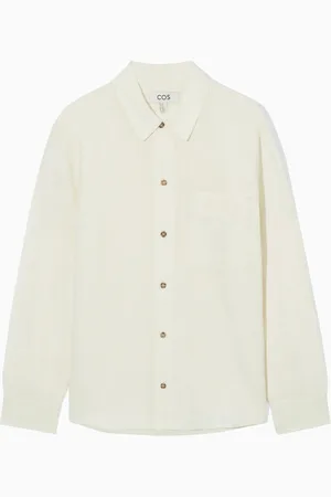 COS Relaxed Textured Linen-Blend Shirt in
