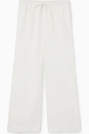 COS Wide-Leg Linen Drawstring Trousers