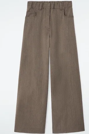 COS Regular Wool-Blend Wide-Leg Trousers in