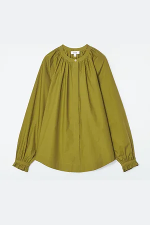 COS Ruffled-Cuff Gathered Blouse in