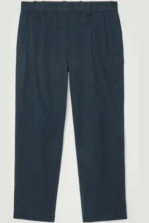COS Pleated Cotton Tapered Trousers in