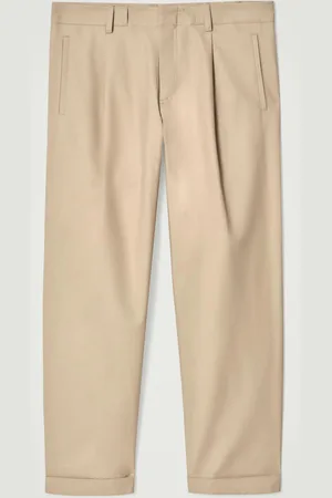COS Tapered Cotton Turn-Up Trousers in