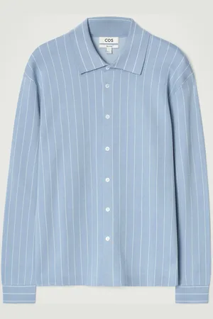 COS Relaxed Striped Knitted Cotton Shirt in