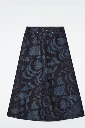 COS Jacquard Denim A-Line Midi Skirt