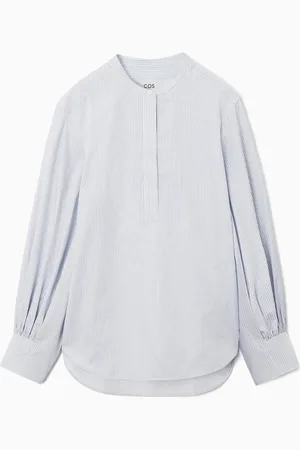 COS Gathered Grandad-Collar Blouse in