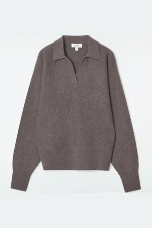 COS Batwing-Sleeve Wool Polo Jumper