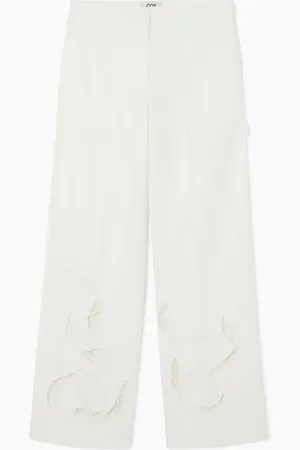 COS Broderie Anglaise Wide-Leg Trousers
