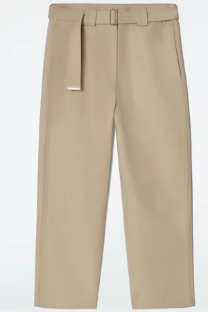 COS Belted Slim-Leg Trousers in