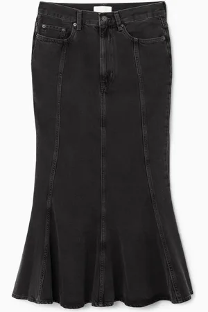 COS Panelled Flared Denim Skirt