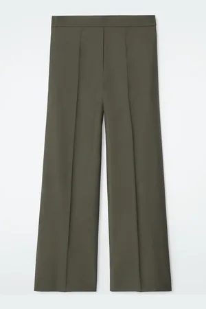 COS Regular Elasticated Wool Straight-Leg Trousers in