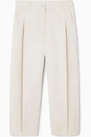 COS Pleated Barrel-Leg Denim Trousers in