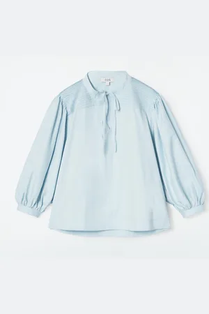 COS Tie-Detail Pleated Blouse in