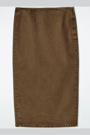 COS Straight Denim Midi Skirt
