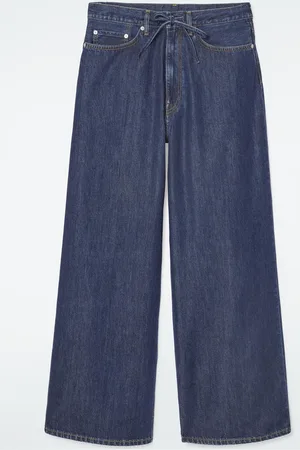 COS Wide-Leg Drawstring Denim Trousers in
