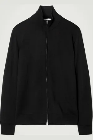 COS Funnel-Neck Merino Wool Zip-Up Cardigan