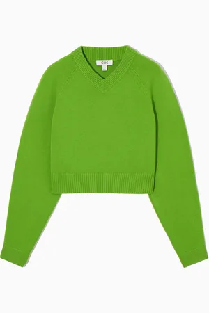 COS Cropped V-Neck Wool Jumper