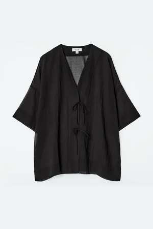 COS Crinkled Tie-Front Beach Shirt